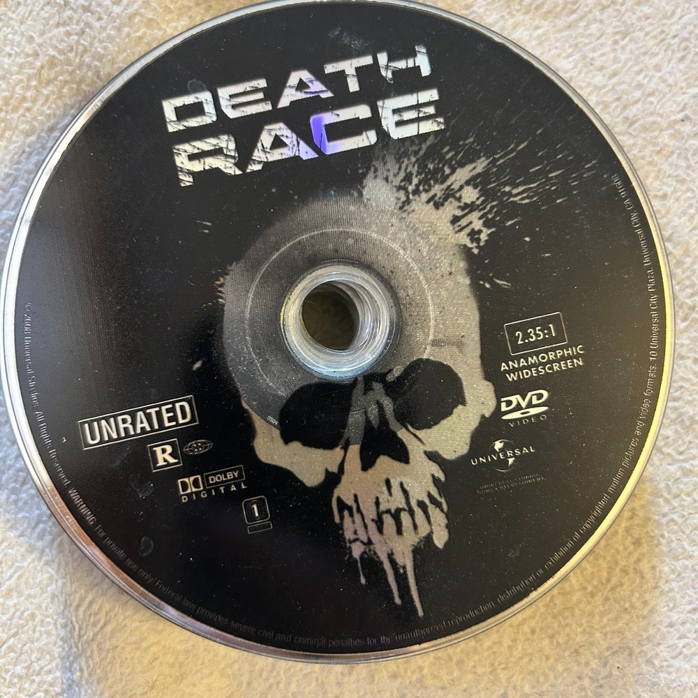 Universal Studios Death Race DVD Unrated Widescreen 2008 Region 1 Action Movie